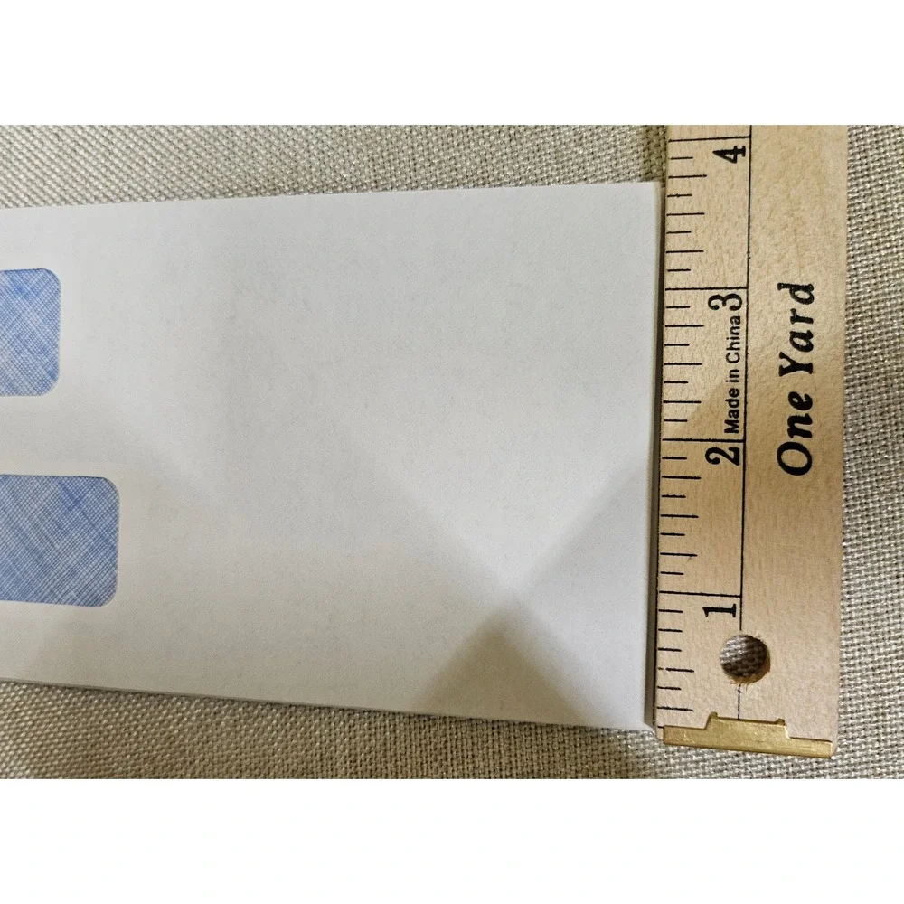 500 Double Window Envelopes #10 White Blue Security Tint CE05B Business